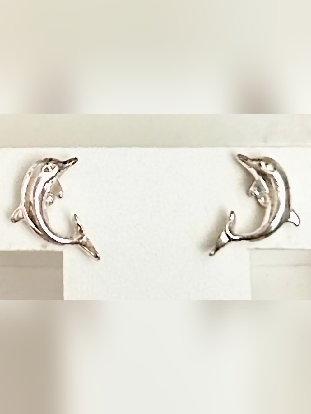 Vintage Avon 1999 Sterling Silver Dolphin Stud Earrings - Silver Dolphin Jewelry